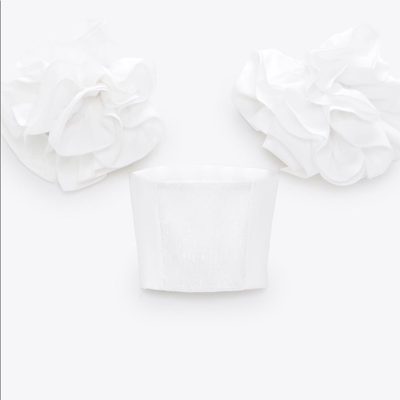 Zara Tops Zara Ruffled Poplin Top 0 Cotton Poshmark